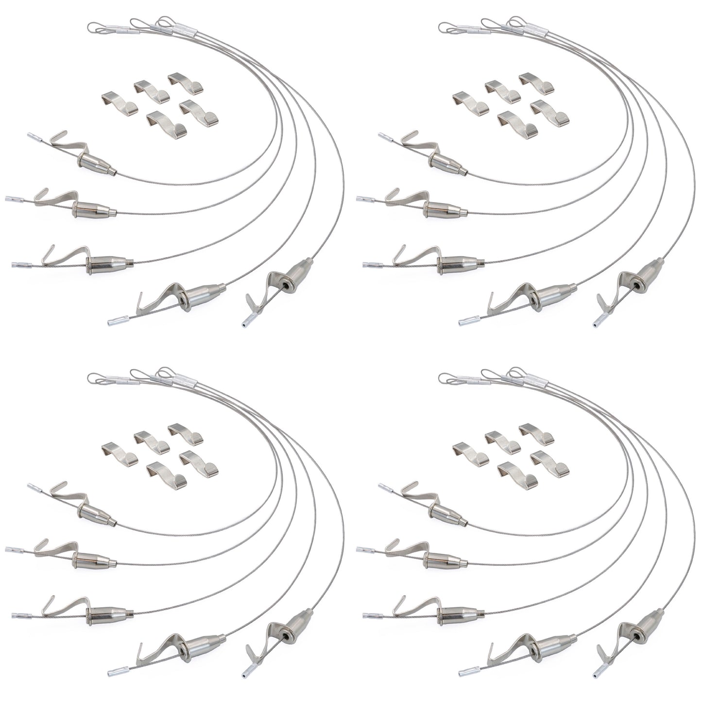 [ネセクト] ピクチャーレールワイヤーセット ステンレス製 スライド式フック高さ調整可能 国内強度試験済 [1年保証]