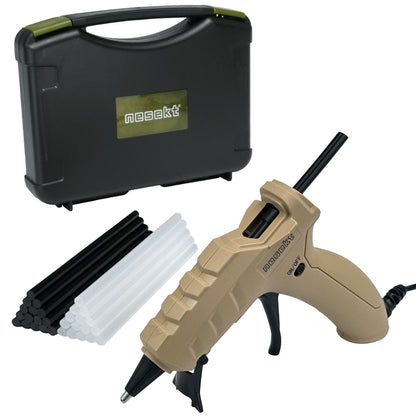 [ネセクト] 強力グルーガンセット AC100V/50W 専用収納ケース グルースティック白&黒 30本付 DIY[1年保証]