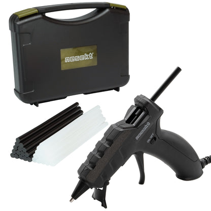 [ネセクト] 強力グルーガンセット AC100V/50W 専用収納ケース グルースティック白&黒 30本付 DIY[1年保証]