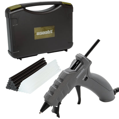[ネセクト] 強力グルーガンセット AC100V/50W 専用収納ケース グルースティック白&黒 30本付 DIY[1年保証]