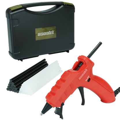 [ネセクト] 強力グルーガンセット AC100V/50W 専用収納ケース グルースティック白&黒 30本付 DIY[1年保証]