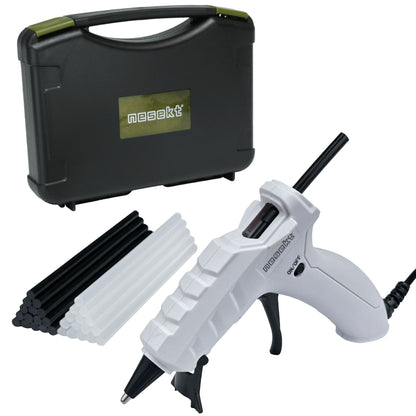 [ネセクト] 強力グルーガンセット AC100V/50W 専用収納ケース グルースティック白&黒 30本付 DIY[1年保証]