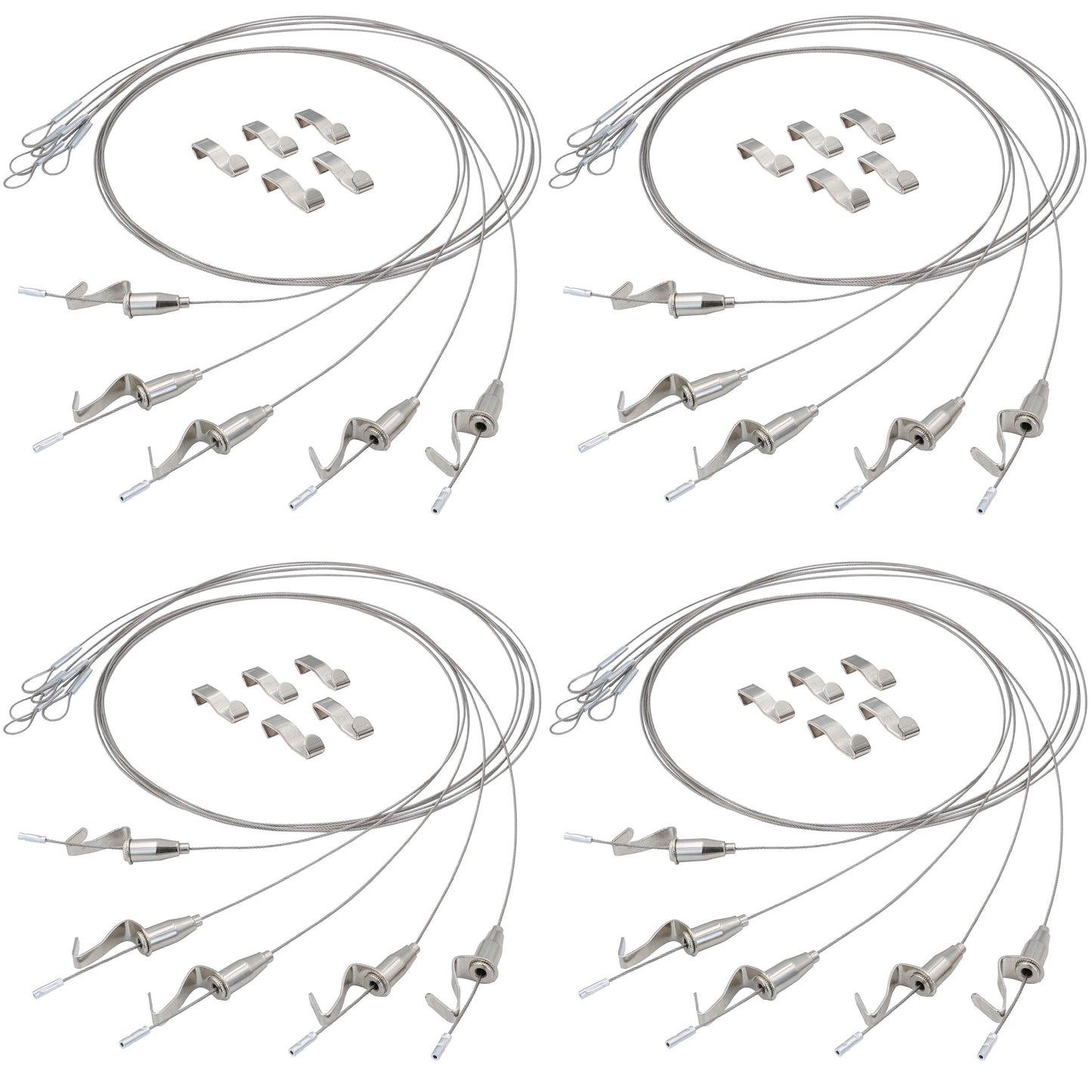 [ネセクト] ピクチャーレールワイヤーセット ステンレス製 スライド式フック高さ調整可能 国内強度試験済 [1年保証]