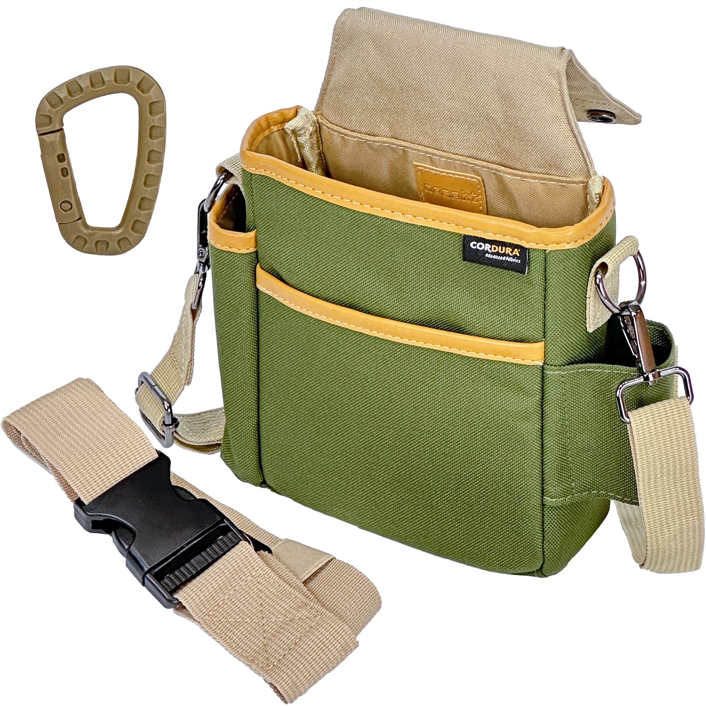 [ネセクト] CORDURA 3WAY ツールポーチ 腰袋 カラビナ付 作業用ポーチ 工具入れ キャンプ アウトドア [1年保証]