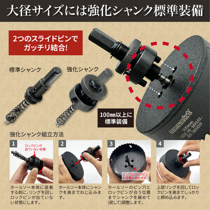 [ネセクト]バイメタルホールソー プロフェッショナル JIS SKH59 HSS鋼センタードリル 不等ピッチ刃 高速切削＆高耐久[日本国内企画品]