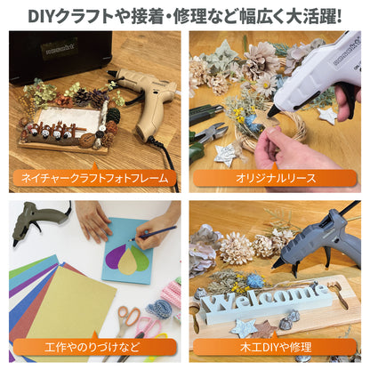 [ネセクト] 強力グルーガンセット AC100V/50W 専用収納ケース グルースティック白&黒 30本付 DIY[1年保証]