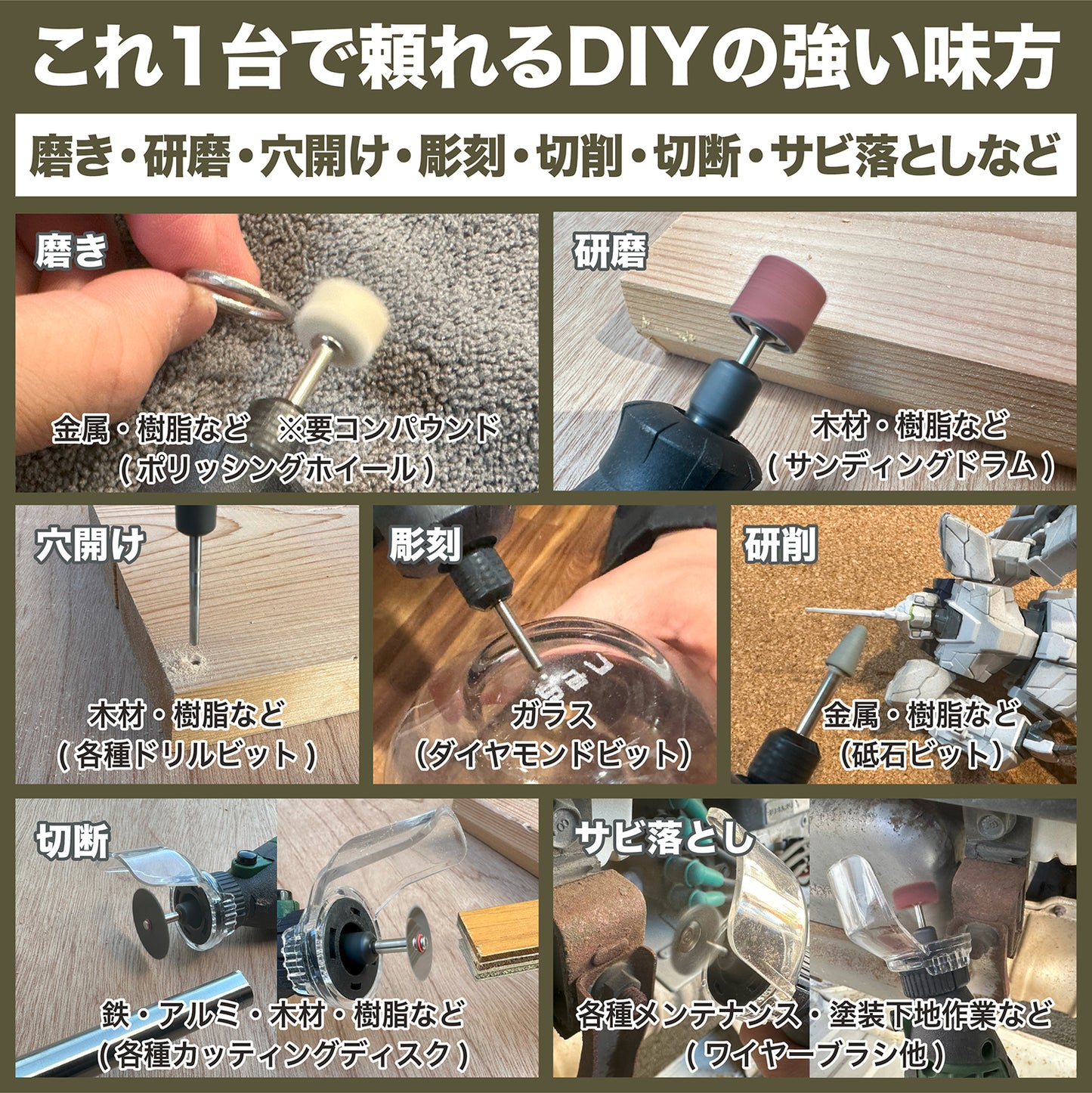 [ネセクト] ミニルーター リューター 148点 フルセット AC100V 彫刻/穴あけ/研磨/切断/切削/汚れ落とし [日本国内企画品 3年保証]