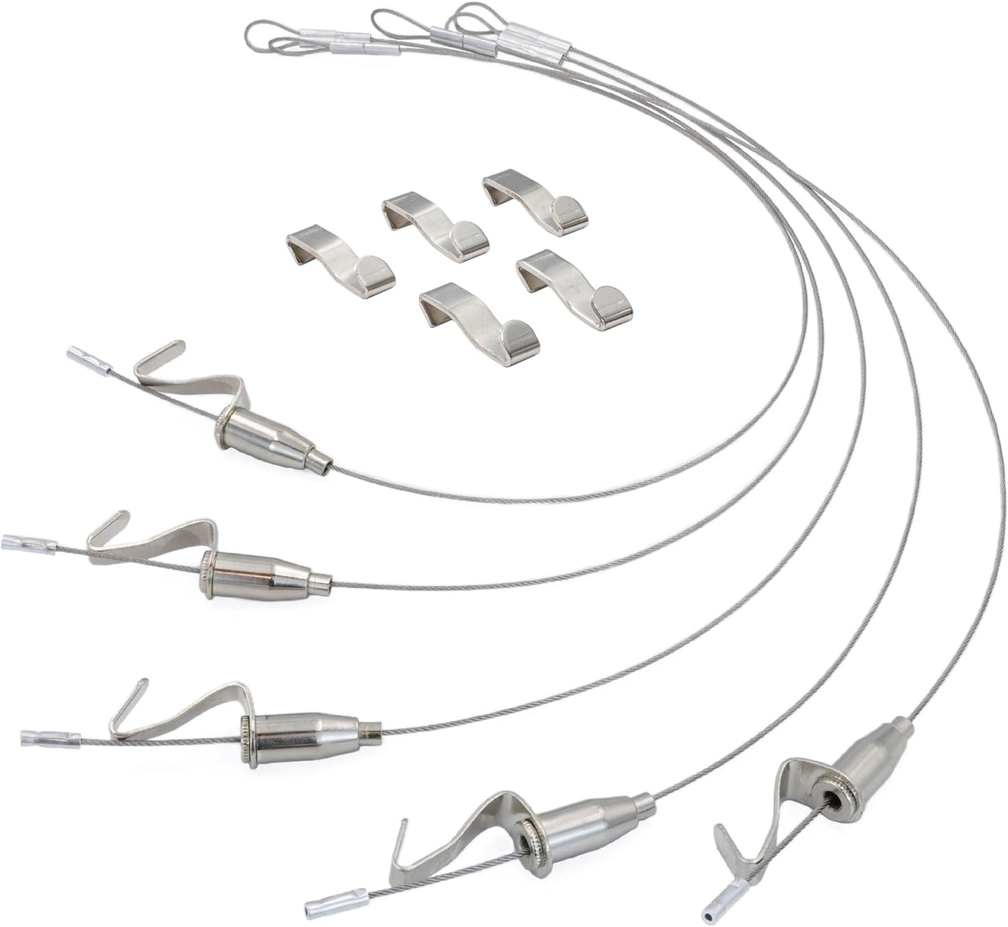 [ネセクト] ピクチャーレールワイヤーセット ステンレス製 スライド式フック高さ調整可能 国内強度試験済 [1年保証]