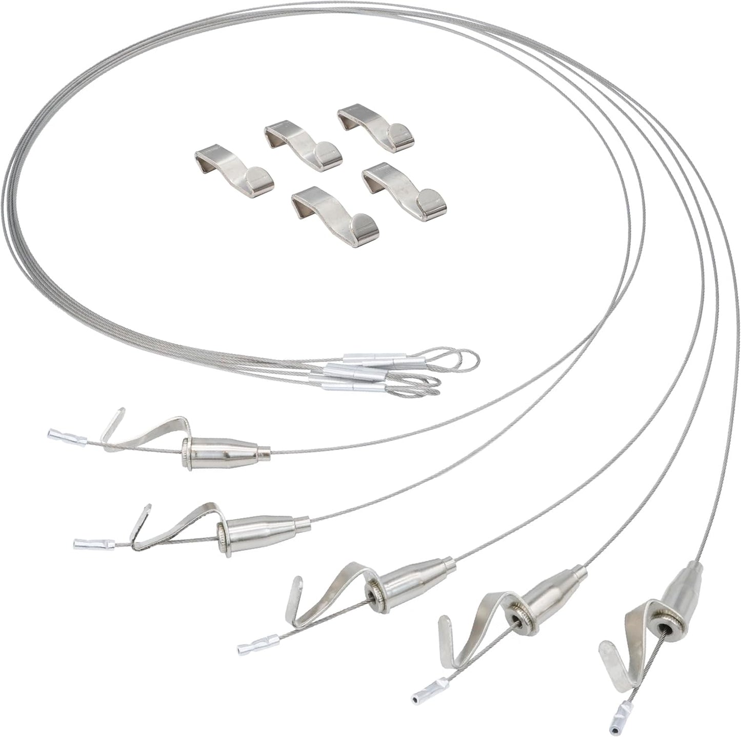 [ネセクト] ピクチャーレールワイヤーセット ステンレス製 スライド式フック高さ調整可能 国内強度試験済 [1年保証]