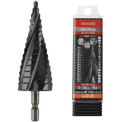 [ネセクト] ステップドリル 6.35mm六角軸 チタンコーティング インパクト対応[1年保証]