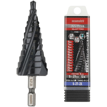 [ネセクト] ステップドリル 6.35mm六角軸 チタンコーティング インパクト対応[1年保証]