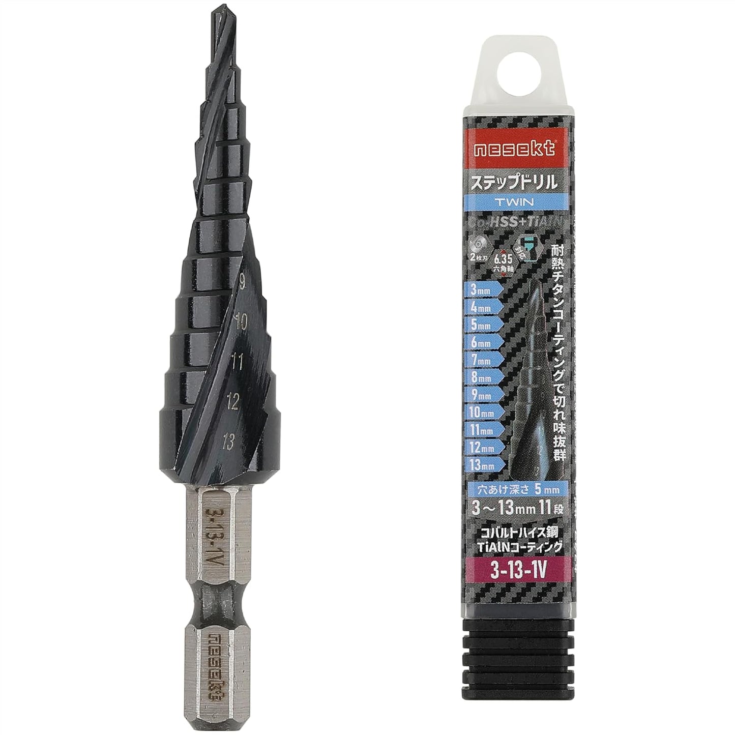 [ネセクト] ステップドリル 6.35mm六角軸 チタンコーティング インパクト対応[1年保証]