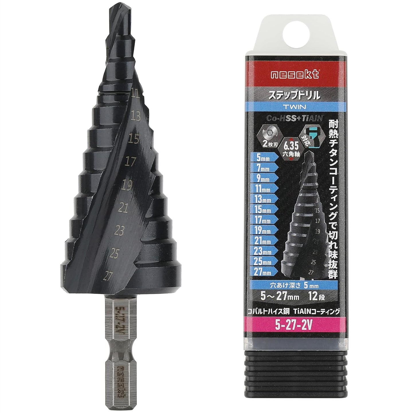 [ネセクト] ステップドリル 6.35mm六角軸 チタンコーティング インパクト対応[1年保証]