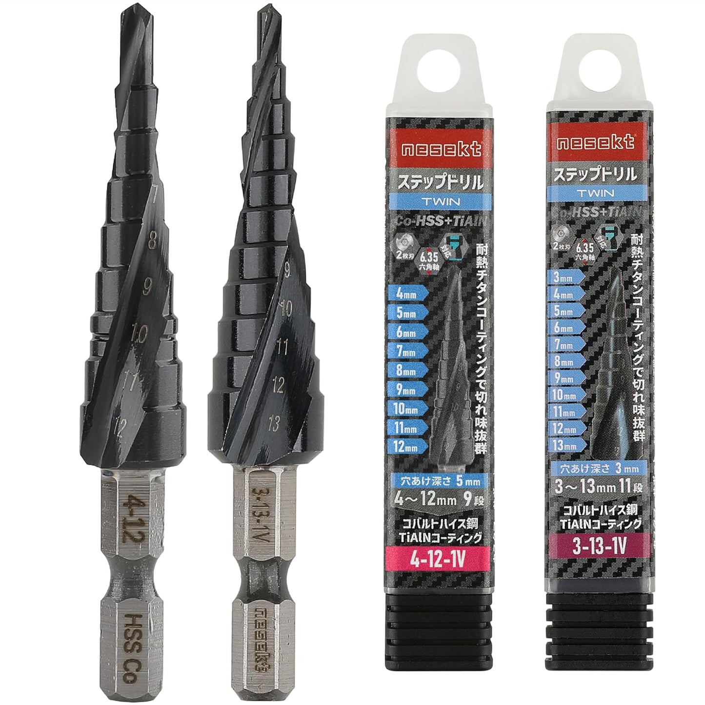 [ネセクト] ステップドリル 6.35mm六角軸 チタンコーティング インパクト対応[1年保証]