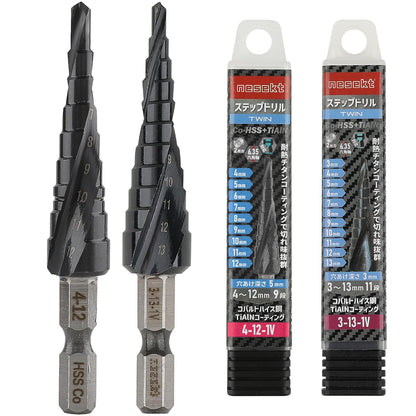 [ネセクト] ステップドリル 6.35mm六角軸 チタンコーティング インパクト対応[1年保証]
