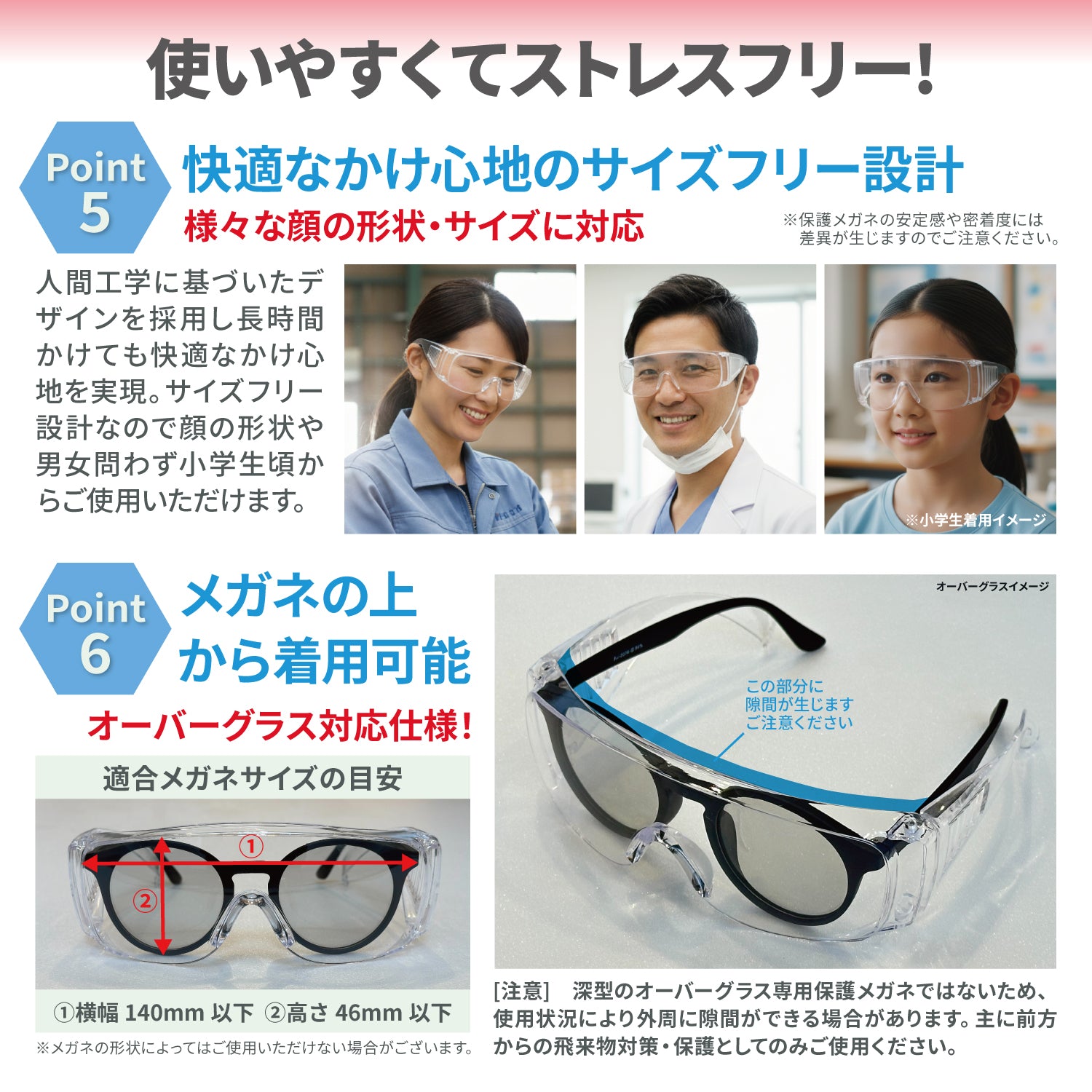 【まとめてお得】業務用 96個セット 保護メガネ クリア 防曇加工 防塵 安全ゴーグル ポリカーボネート製 安全保護具 感染予防 作業用 [1年保証] - 画像5