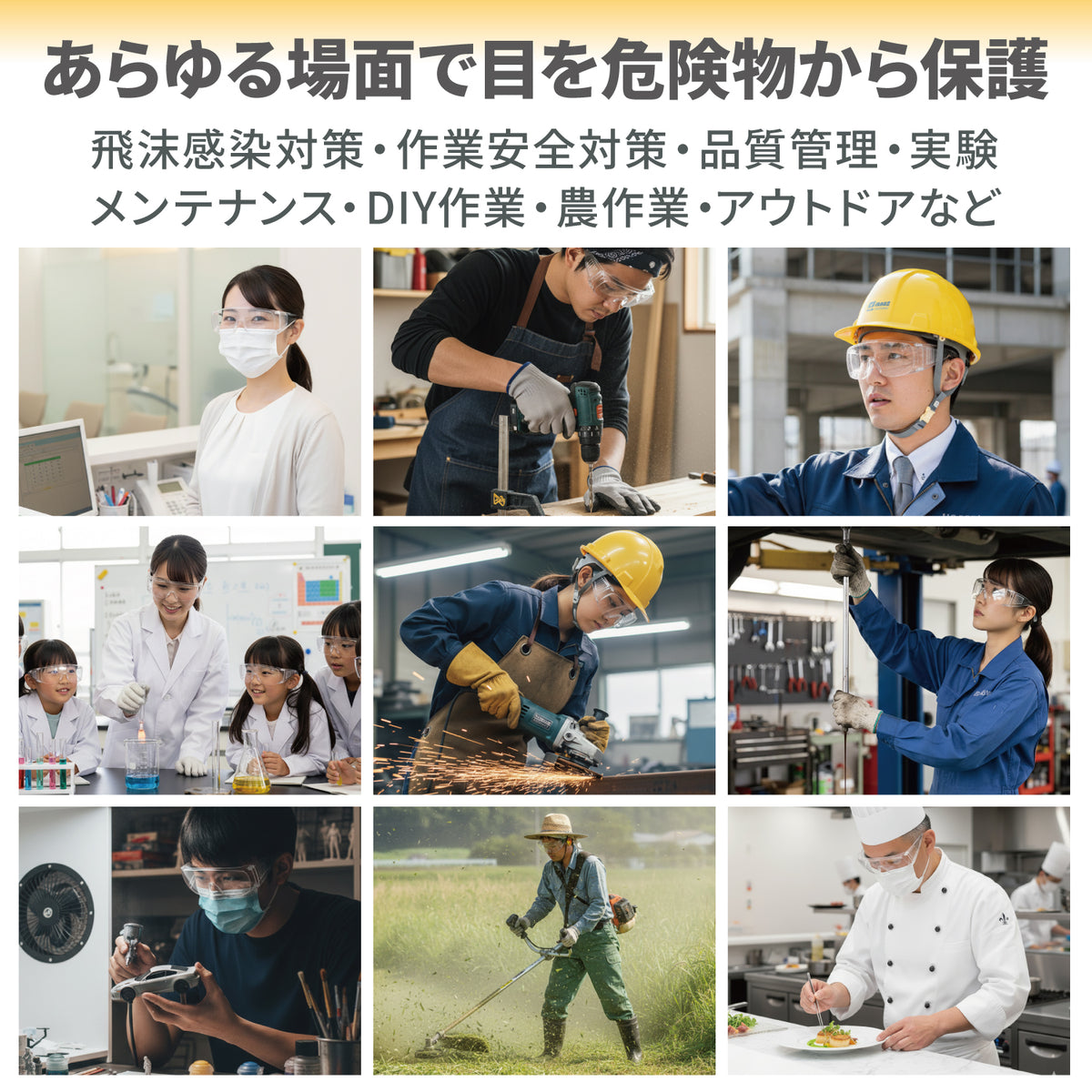 【まとめてお得】業務用 96個セット 保護メガネ クリア 防曇加工 防塵 安全ゴーグル ポリカーボネート製 安全保護具 感染予防 作業用 [1年保証] - 画像8