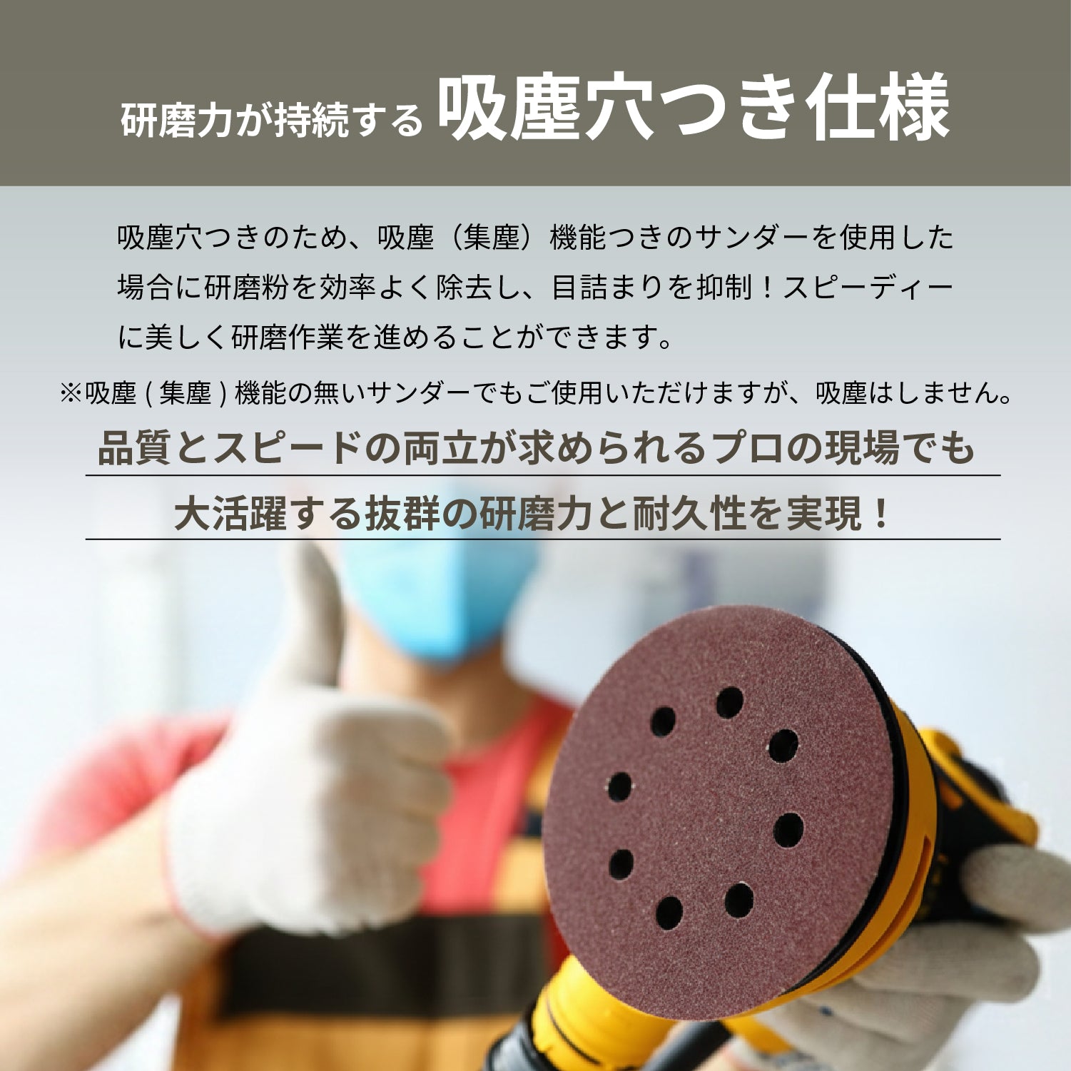 サンディングディスク 70枚セット 丸型Φ125mm 吸塵穴つき マジックタイプ (ランダムサンダー・電動サンダー用)[日本国内企画品] - 画像5