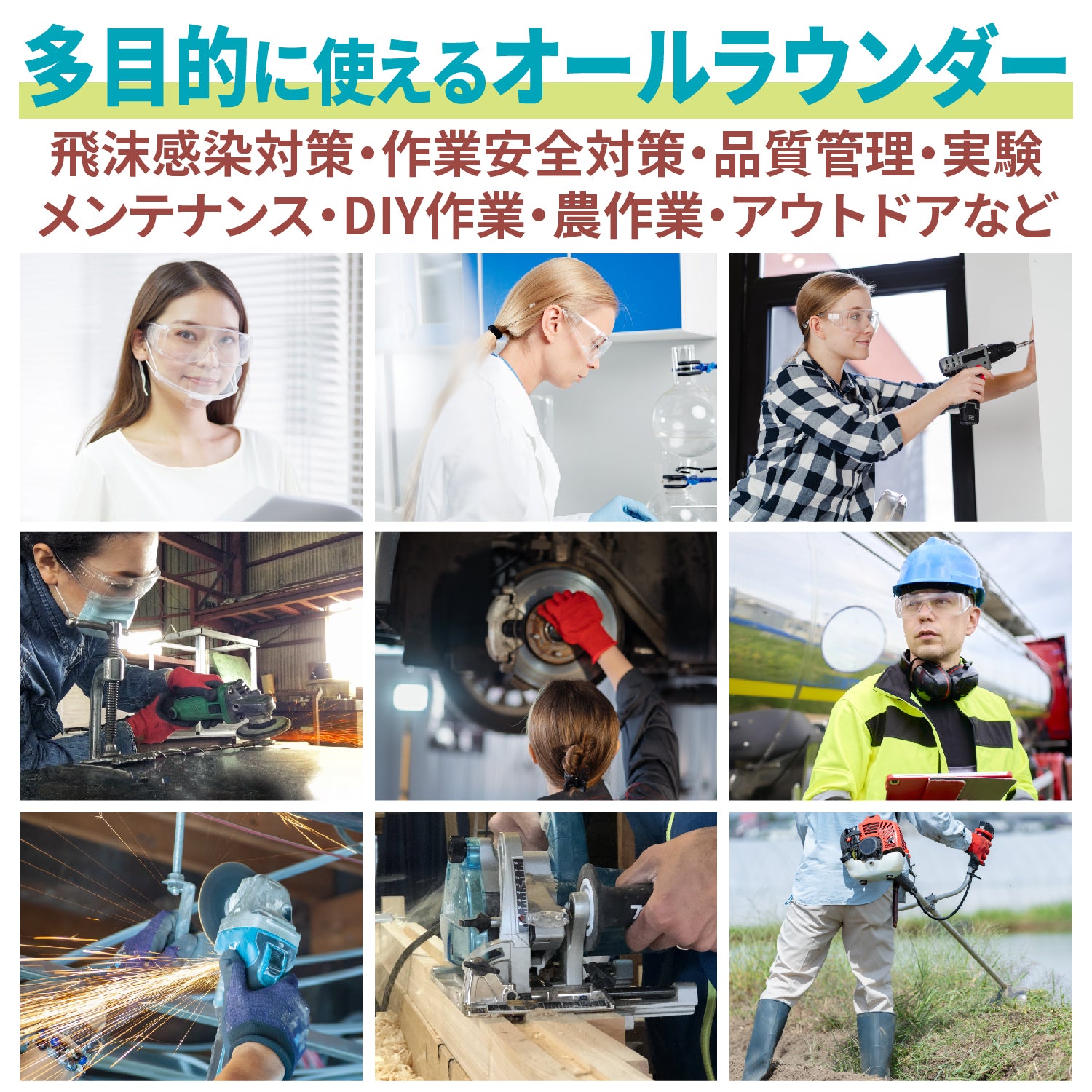 [ネセクト] 保護メガネ クリア 防��加工 防塵 安全ゴーグル ポリカーボネート製 安全保護具 感染予防 作業用 [1年保証] - 画像4